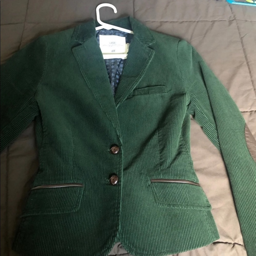 H&M Corduroy Hunter Green Blazer - Size 4